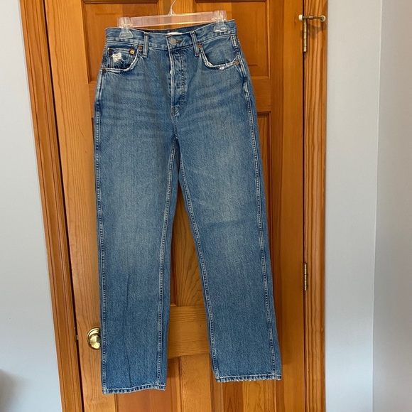 Re/Done 90's High Rise Loose Jeans in Worn Blue Size 27 - Picture 2 of 9